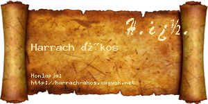 Harrach Ákos névjegykártya